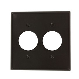 Leviton 85052 2-Gang Single 1.406-Inch Hole Device Receptacle Wallplate, Standard Size, Thermoset, Device Mount, Brown