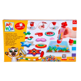 Simba Art and Fun 106374618 Ironing Beads with 5000 Beads, 5 Pegboards, Motif Templates, Ironing Beads, from 6 Years