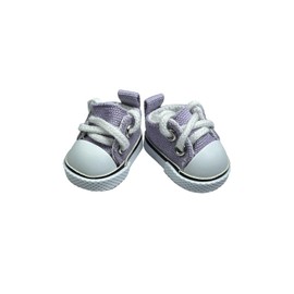 QIXINGWISE 17cm Dolls Shoes, Lace-Up Canvas Sneakers Mini Shoes for 17cm Dolls, Fingerboard Shoes, Mini Finger Shoes, Clothing Accessory for 6.7in Dolls (1 Pair of Purple)