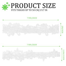 LNQ LUNIQI Wedding Garter Lace, Pack of 2 Bridal Leg Garters Accessories, Elastic Thigh Wedding Garter for Bridal Wedding (White, Black, Blue), White