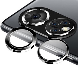 GIOPUEY Camera Protector for Honor 50,Honor 50 Pro Camera Lens Protector [2 in 1 Material] Metal Frame + Tempered Glass - Black