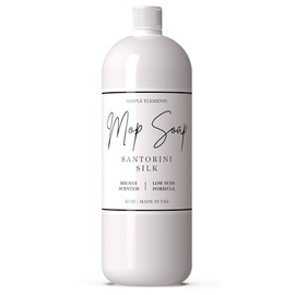 Mop Soap Highly Scented Fragrance, Long Lasting Luxury Floor Cleaner for Hardwood, Tile, Laminate & Stone, Low Suds No Residue Formula, All Mop Types, Made in USA, 32oz Santorini Silk Fragrance