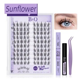 Kit De Extensiones De Pestañas B&q Modelo Sunflower Sin Lash Map Bqlash Curvatura C pestañas bq DIY en casa La mejor opción para principiantes