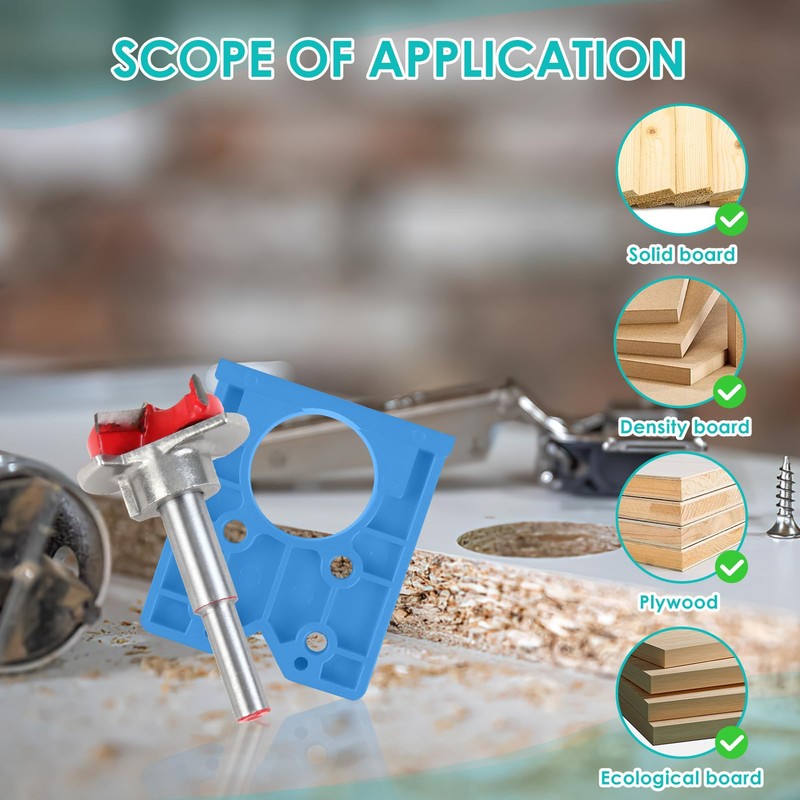 35mm Hinge Jig Drill Guide Set Door Concealed Hole Drilling