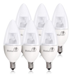 Bioluz LED Light Bulb 40 Watt Candelabra Bulbs 4.5W Dimmable Candelabra LED Bulbs C37 E12 Led Bulb,325 Lumens,120° Beam Angle 3000K Soft White LED Candle Light bulbs For Home Decor UL Listed Pack of 6