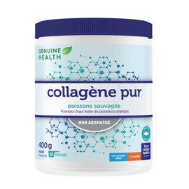 Genuine Health Marine Clean Collagen Powder, 40 servings, 400g tub, 10g collagen per serving, Natural joint, skin, hair, nail support, Unflavoured, Dairy & gluten-Free, Wild-caught, Non-GMO, Keto & paleo-friendly