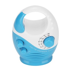 Radios Portable AM FM Radio Portable Hook Type Waterproof Broadcast Music Shower Speaker Radio Blue