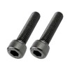 POSH M8X35 900835-K2 Motorcycle Cap Bolts, Stainless Steel, Black, 2