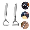 Mobestech 2Pcs Y Shape Stainless Steel Fruit Vegetable Peeler Ergonomic