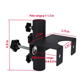 Beach Patio Umbrella Clamp Outdoor Umbrella Holder,Deck Umbrella Mount Fishing Umbrella Clamp Holder Clip Flag Pole Holder for Railing,Fence,Benches,Deck,Tailgates,Dock,Beach Courtyard Balcony