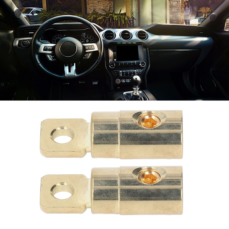 Pair Power Battery O Ring Terminals Brass Gold Plated High