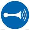 Mandatory: Sound horn Sign - 200x200mm - S20