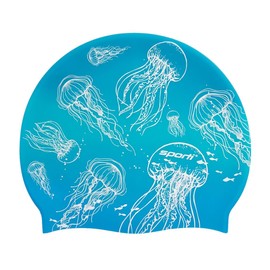 Sporti Jellyfish Silicone Swim Cap - Blue