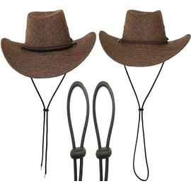 AUXPhome （Pack of 2） Adjustable Elastic Hats Removable Chin Cord, Flexible Removable Chin Strap & Spring Loaded Stop Cord Lock for Swim Goggles Fishing, Hiking, Camping, Travel,Boating, Sailing Black