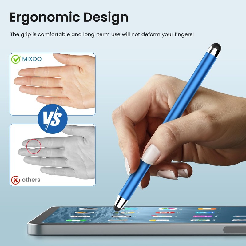 MIXOO Stylus Pen for Touch Screens, Stylus with 20pcs 0.35''/0.24''