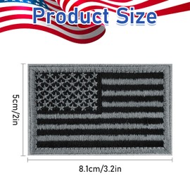 4 Pcs Premium USA Flag Patches for Military Uniforms: Tactical Morale Emblems with Iron On Design,Gray