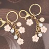 BOBOXZSZD Initials Imitation Pearl Keychain Falling Cherry Blossoms Bag Daily