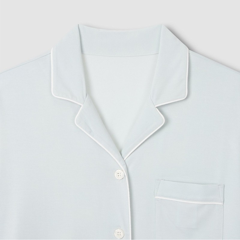 JAJU [JAJU] JAJU AIR Cooling 3/4 Pajama Set_Mint Grey