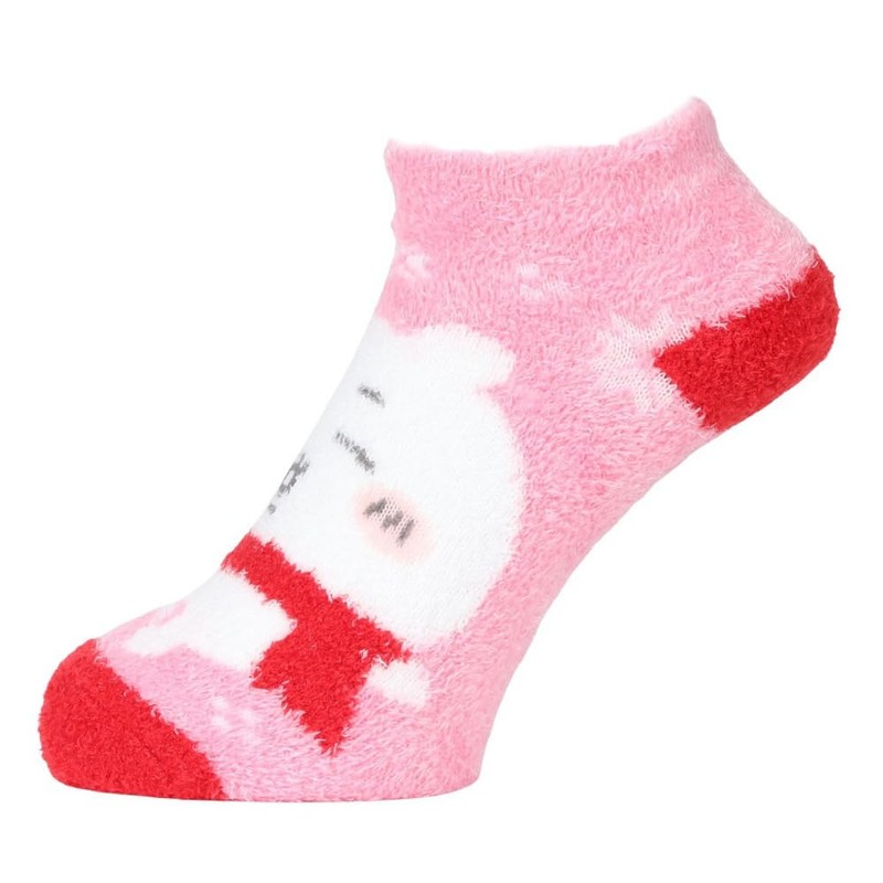Small Planet Chiikawa Women's Thermal Socks, Fluffy Socks, Snow/Chiikawa, Pink