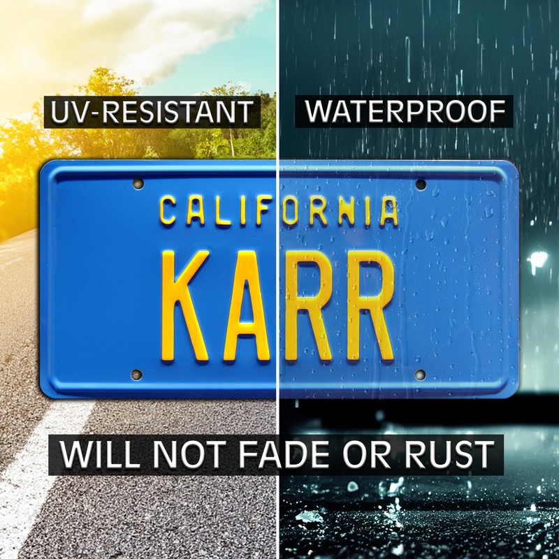 Knight Rider | KNIGHT + KARR | Metal Stamped License