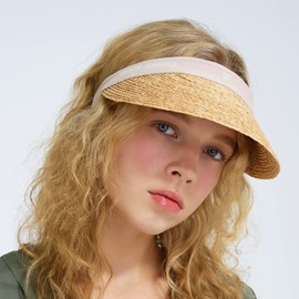 Raffia Sun Cap Visor Petra | Natural