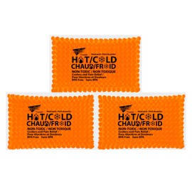 ICY-COOLS Multi-Use Bead Gel Ice Packs for Injuries Reusable and Long Lasting (3 Pack) for Hot or Cold Therapy or as Cooler Ice Packs, (Orange)