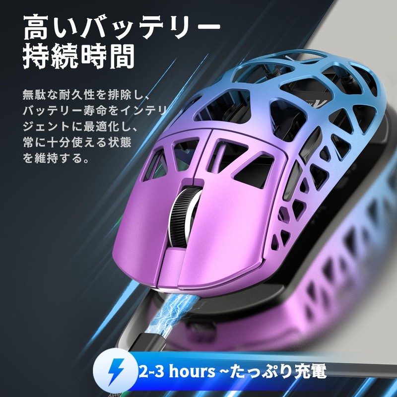 ATTACK SHARK R3 Gaming Mouse, Magnesium Alloy Edition, 3 Modes