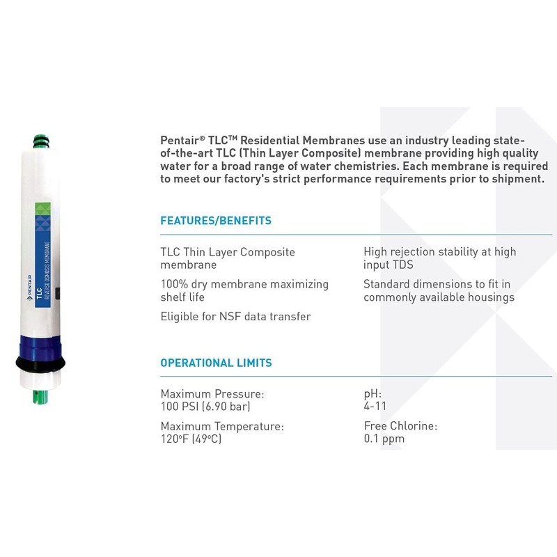 Pentair Pentek TLC-50 Reverse Osmosis Membrane, TLC Thin Layer Composite
