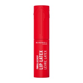 Rimmel London, Thrill Seeker Lip Latex, Rossetto liquido, Lucidalabbra, Colore labbra, Rossetto con acido ialuronico, Tinta labbra, Morbidezza e lucentezza, Vitamina E, Aloe Vera, 6 ml, 350 Spicy