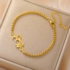 Yoga Breathe Symbol Bracelet for Women Stainless Steel Pendant Adjustable