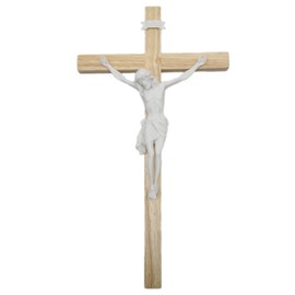 Vittoria Collection 17" Wall Crucifix Wood Wooden Cross Jesus Stone Corpus Italian Statue Sculpture Made in Italy