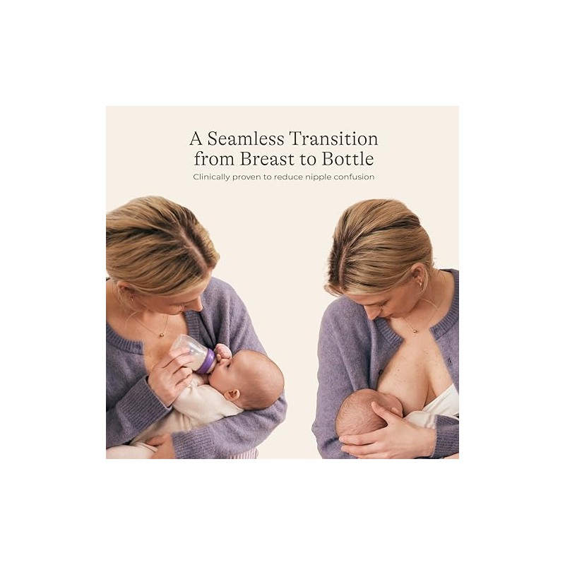 Lansinoh Biberones con Tetina Natural Wave, Transparente, 5 Oz, Paquete