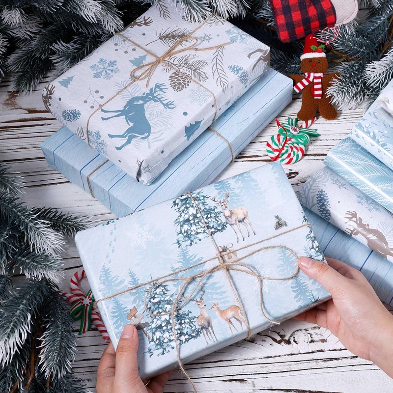 12pcs Christmas Wrapping Papers, 26.97x19.88 Inch Gift Wrapping Paper Roll
