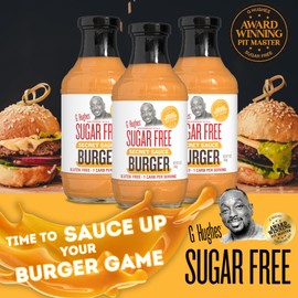 G Hughes Sugar Free Burger Secret Sauce - Sugar Free Burger Sauce, Special Sauce for Burgers, Gluten Free Hamburger Sauce, Sugar Free Dipping Sauces - 16 Oz (3-Pack)
