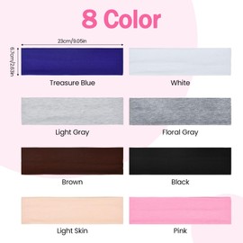 Zuxbolf Women's Sports Headband, 8 Colours, Elastic Headbands, Non-Slip Headband, Summer Sports Headband, Sweat-Absorbing Headband, Men's Hair Band for Yoga, Fitness, Running