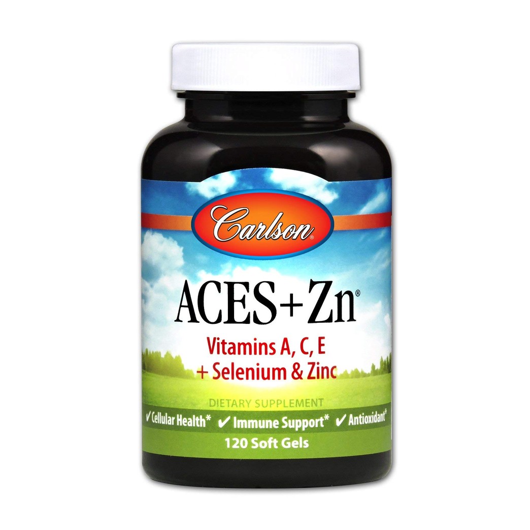 Carlson - ACES + Zn, Vitamins A, C, E + Selenium & Zinc, Multivitamin with Zinc, Cellular Health & Immune Support, Selenium Multivitamin, Antioxidant, 120 Softgels