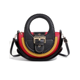 Bag Woman Large Capacity Leather Purse Fashion Designer Top Handle Handbags Women Crossbody Large Bags Set with Wallet, Multicolor (Black)