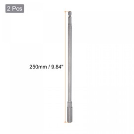 sourcing map 1/4" Quick-Change Hex Shank 8mm Nut Setter Driver Drill Bit, 9.84" Length, Metric No-Magnetic 2 Pcs