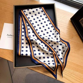 GIMIRO Satin Silk Scarf 148 x 13.5 cm, Tie, Double Layer Band for Blazer, Coat, Dress