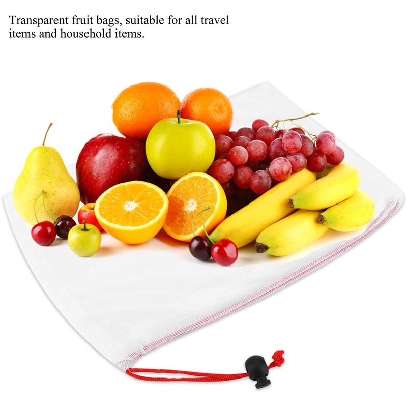 Bolsas de Malla con Cordón Reutilizable Lavable Bolsa de Verduras