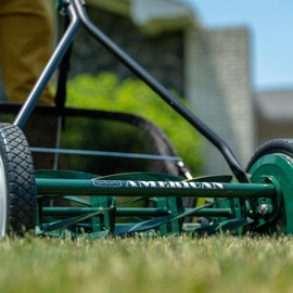 American Lawn Mower Company 1725-16GC 16-inch 7-Blade Reel Mower with Grass Catcher, Specialty Grass Mower, Green