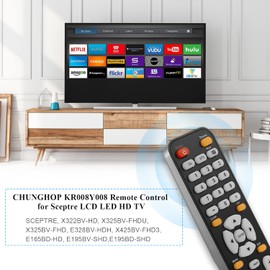 New KR008Y008 Remote Control for Sceptre X322BV-HD X325BV-FHDU X325BV-FHD E328BV-HDH X425BV-FHD3 E165BD-HD E195BV-SHD E195BD-SHD LCD LED HD TV Controller