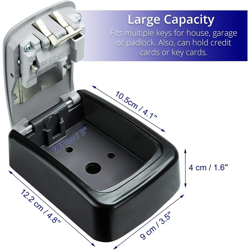 DSL Key Safe Wall Mounted, Waterproof Outdoor 4 digit Combination