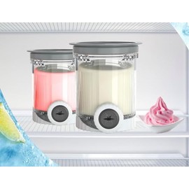 Set of 2 ice cream containers for ice cream, Creami deluxe container for Ninja Creami ice cream maker NC700 and NC701 series, BPA-free, dishwasher safe