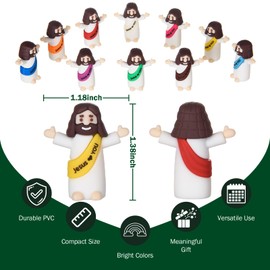 Freshmagis 50Pcs Mini Jesus Figures- Jesus Loves You Bulk Tiny Jesus Toys Little Jesus Figures to Hide and Seek Classic Religious Gifts Sunday School Baptism Church Events