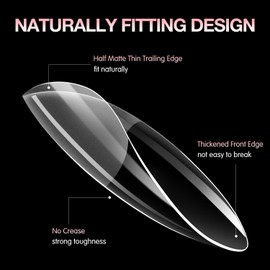 Larvall BEAUTPAL Long Stiletto Gel Tips 510pcs Almond Press on Nails Pre-shape Almond Nail Tips for Full Cover Acrylic False Nails For Nail Extension Nail Art, DIY Salon 15 Sizes Soft Gel Nail Tips