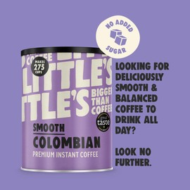 Little's Instant Coffee - Colombian Coffee Instant - Premium Origin Coffee Powder - 100% Freeze-Dried Colombian Coffee, Deliciously Smooth and Balanced - Perfect for Latte or Iced Coffee - 500g Tin