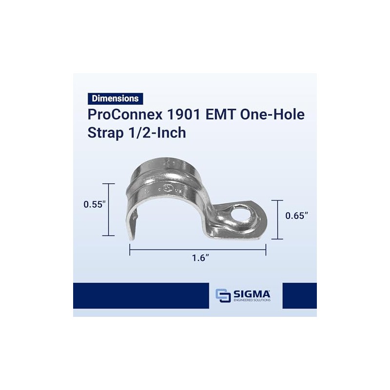 SIGMA ENGINEERED SOLUTIONS ProConnex 1901 EMT One-Hole Strap, 1/2-Inch, 100-Pack
