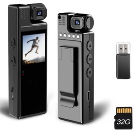 Tkiplay Mini Body Camera with Audio and Video Recording, FHD 1080P Small Personal Body Cam, Bodycam with 32G SD Card, Motion Detection, Loop Record