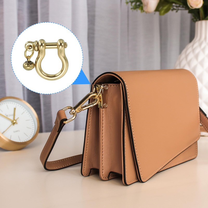 PATIKIL D-Ring Shackles, 2Pcs 13/32 Inch Inside Width Solid Brass